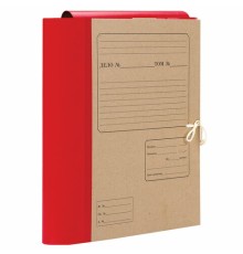 Папка для бумаг архивная А4 (225х310 мм), 120 мм, 4 завязки, крафт, корешок - бумвинил, 123204
