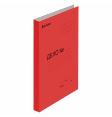 Скоросшиватель картонный мелованный BRAUBERG, гарантированная плотность 360 г/м2, красный, до 200 листов, 124575