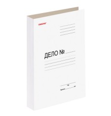 Скоросшиватель картонный мелованный ОФИСМАГ, гарантированная плотность 320 г/м2, белый, до 200 листов, 127820