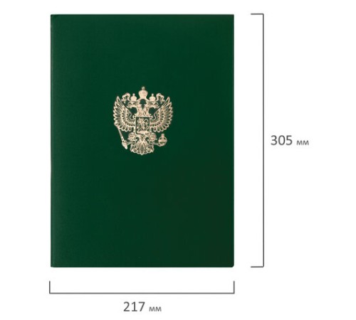 Папка адресная бумвинил с гербом России, формат А4, зеленая, индивидуальная упаковка, STAFF "Basic", 129581 Папка адресная бумвинил с гербом России, формат А4, зеленая, индивидуальная упаковка, STAFF "Basic", 129581