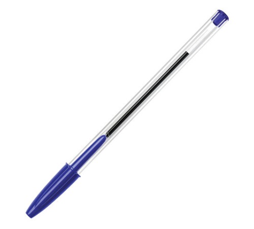 Ручка шариковая BIC "Cristal", СИНЯЯ, корпус прозрачный, узел 1 мм, линия письма 0,32 мм, 847898/528921