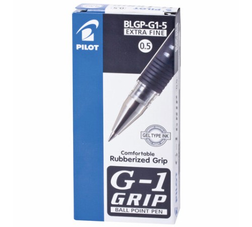Ручка гелевая с грипом PILOT "G-1 Grip", ЧЕРНАЯ, корпус прозрачный, узел 0,5 мм, линия письма 0,3 мм, BLGP-G1-5 Ручка гелевая с грипом PILOT "G-1 Grip", ЧЕРНАЯ, корпус прозрачный, узел 0,5 мм, линия письма 0,3 мм, BLGP-G1-5