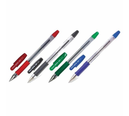 Ручка шариковая масляная с грипом PILOT "BPS-GP", ЧЕРНАЯ, корпус прозрачный, узел 0,7 мм, линия письма 0,21 мм, BPS-GP-F, BРS-GP-F