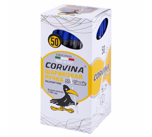 Ручка шариковая CORVINA (Италия) "51 Classic", СИНЯЯ, корпус прозрачный, узел 1 мм, линия письма 0,7 мм, 40163/02 Ручка шариковая CORVINA (Италия) "51 Classic", СИНЯЯ, корпус прозрачный, узел 1 мм, линия письма 0,7 мм, 40163/02