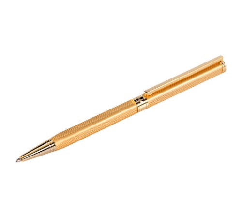 Ручка подарочная шариковая GALANT "Stiletto Gold", тонкий корпус, золотистый, золотистые детали, пишущий узел 0,7 мм, синяя, 140527