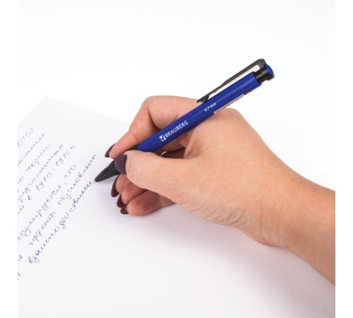 Ручка шариковая автоматическая с грипом BRAUBERG 