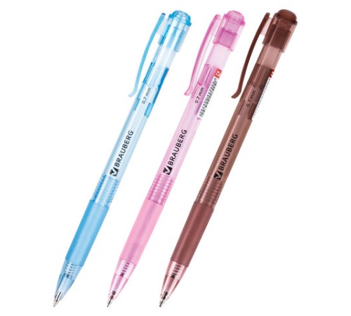 Ручка шариковая автоматическая с грипом BRAUBERG 