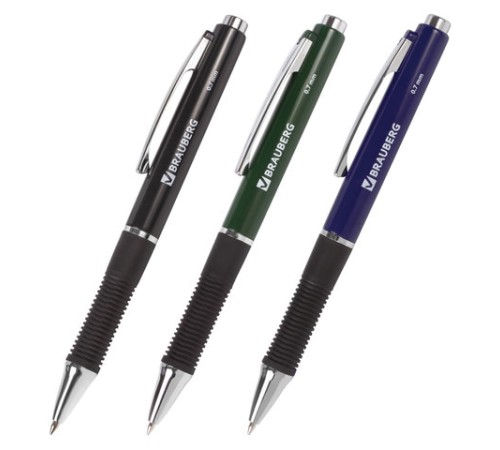 Ручка шариковая автоматическая с грипом BRAUBERG 