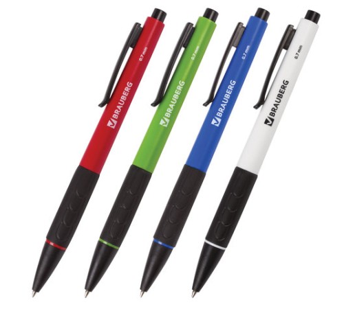 Ручка шариковая автоматическая с грипом BRAUBERG 