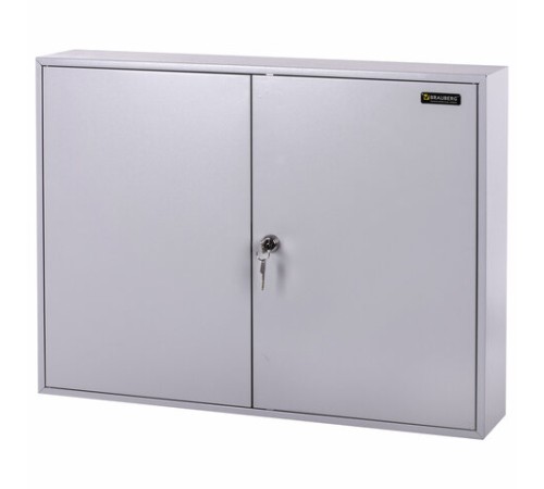 Шкафчик (Ключница) на 300 ключей BRAUBERG, 730х550х140 мм, с замком, +300 брелоков, серый, 290341