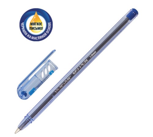 Ручка шариковая масляная PENSAN "My-Pen", СИНЯЯ, корпус тонированный синий, узел 1 мм, линия письма 0,5 мм, 2210
