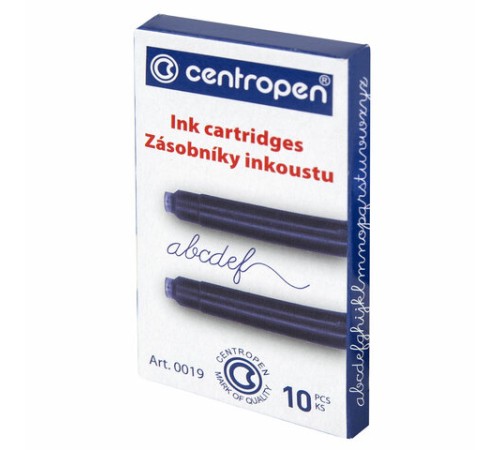 Картриджи чернильные СИНИЕ CENTROPEN, КОМПЛЕКТ 10 шт., 1 0019 1002 Картриджи чернильные СИНИЕ CENTROPEN, КОМПЛЕКТ 10 шт., 1 0019 1002