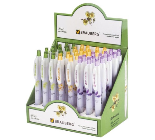 Ручка шариковая автоматическая с грипом BRAUBERG "Herb Time", СИНЯЯ, корпус ассорти, узел 0,7 мм, линия письма 0,35 мм, 141286 Ручка шариковая автоматическая с грипом BRAUBERG "Herb Time", СИНЯЯ, корпус ассорти, узел 0,7 мм, линия письма 0,35 мм, 141286