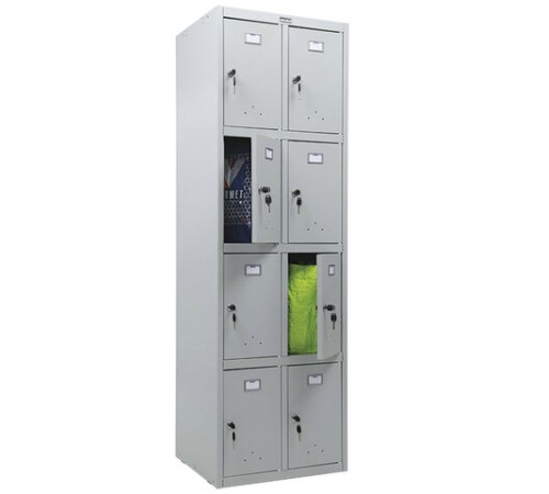 Шкаф металлический для сумок ПРАКТИК "ML/LS 24-60" восьмисекционный, 1830х600х500 мм, 33 кг, разборный, LS-24