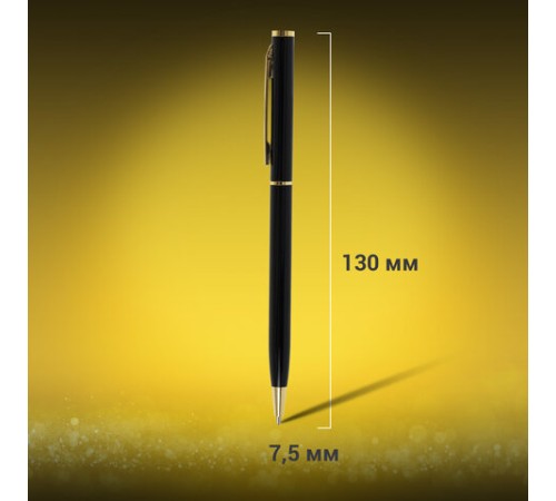 Ручка подарочная шариковая BRAUBERG "Slim Black", корпус черный, узел 1 мм, линия письма 0,7 мм, синяя, 141402 Ручка подарочная шариковая BRAUBERG "Slim Black", корпус черный, узел 1 мм, линия письма 0,7 мм, синяя, 141402