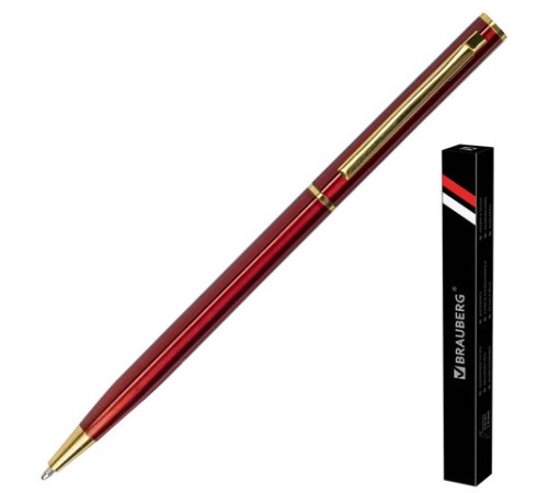 Ручка подарочная шариковая BRAUBERG "Slim Burgundy", корпус бордо, узел 1 мм, линия письма 0,7 мм, синяя, 141403 Ручка подарочная шариковая BRAUBERG "Slim Burgundy", корпус бордо, узел 1 мм, линия письма 0,7 мм, синяя, 141403