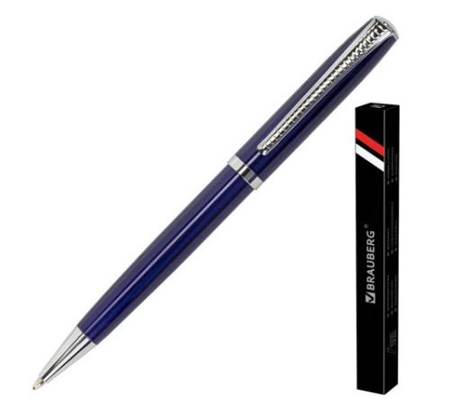 Ручка подарочная шариковая BRAUBERG "Cayman Blue", корпус синий, узел 1 мм, линия письма 0,7 мм, синяя, 141409 Ручка подарочная шариковая BRAUBERG "Cayman Blue", корпус синий, узел 1 мм, линия письма 0,7 мм, синяя, 141409
