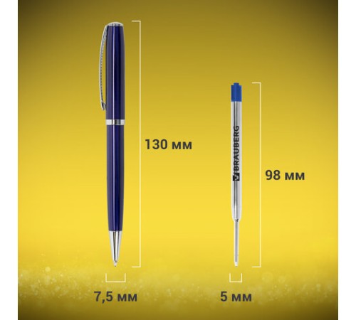 Ручка подарочная шариковая BRAUBERG "Cayman Blue", корпус синий, узел 1 мм, линия письма 0,7 мм, синяя, 141409 Ручка подарочная шариковая BRAUBERG "Cayman Blue", корпус синий, узел 1 мм, линия письма 0,7 мм, синяя, 141409