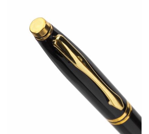 Ручка подарочная шариковая BRAUBERG "De Luxe Black", корпус черный, узел 1 мм, линия письма 0,7 мм, синяя, 141411 Ручка подарочная шариковая BRAUBERG "De Luxe Black", корпус черный, узел 1 мм, линия письма 0,7 мм, синяя, 141411