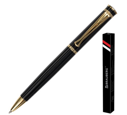 Ручка подарочная шариковая BRAUBERG "Perfect Black", корпус черный, узел 1 мм, линия письма 0,7 мм, синяя, 141416 Ручка подарочная шариковая BRAUBERG "Perfect Black", корпус черный, узел 1 мм, линия письма 0,7 мм, синяя, 141416