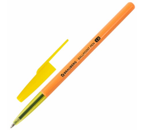 Ручка шариковая BRAUBERG "Color", СИНЯЯ, корпус ассорти, узел 1 мм, линия письма 0,5 мм, 141507