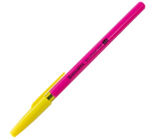 Ручка шариковая BRAUBERG "Color", СИНЯЯ, корпус ассорти, узел 1 мм, линия письма 0,5 мм, 141507