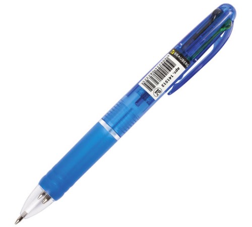 Ручка многоцветная шариковая автоматическая BRAUBERG "MULTICOLOR", 4 ЦВЕТА, линия письма 0,35 мм, 141513
