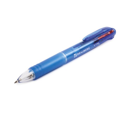 Ручка многоцветная шариковая автоматическая BRAUBERG "MULTICOLOR", 4 ЦВЕТА, линия письма 0,35 мм, 141513