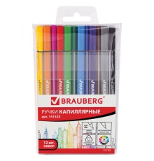 Набор капиллярных ручек (линеров) BRAUBERG 12 шт., АССОРТИ, 
