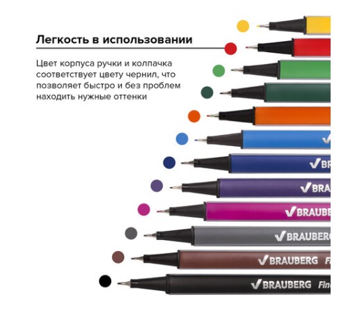 Набор капиллярных ручек (линеров) BRAUBERG 12 шт., АССОРТИ, "Aero", трехгранные, металлический наконечник, линия письма 0,4 мм, 141525 Набор капиллярных ручек (линеров) BRAUBERG 12 шт., АССОРТИ, "Aero", трехгранные, металлический наконечник, линия письма 0,4 мм, 141525
