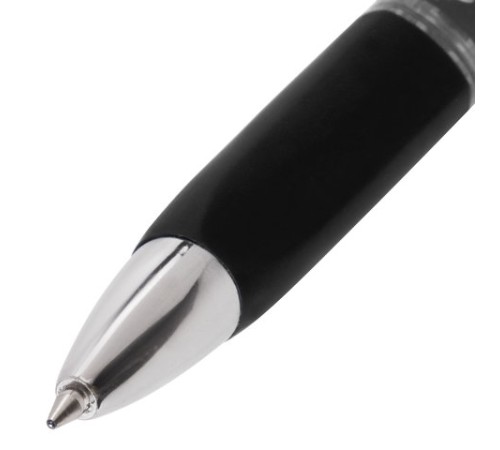 Ручка гелевая автоматическая с грипом BRAUBERG "Black Jack", ЧЕРНАЯ, трехгранная, узел 0,7 мм, линия письма 0,5 мм, 141552 Ручка гелевая автоматическая с грипом BRAUBERG "Black Jack", ЧЕРНАЯ, трехгранная, узел 0,7 мм, линия письма 0,5 мм, 141552