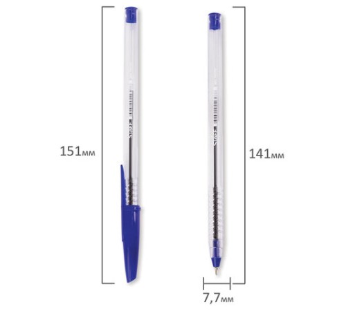 Ручка шариковая масляная STAFF "EVERYDAY" OBP-226, СИНЯЯ, корпус прозрачный, игольчатый узел 0,7 мм, линия письма 0,35 мм, 141705 Ручка шариковая масляная STAFF "EVERYDAY" OBP-226, СИНЯЯ, корпус прозрачный, игольчатый узел 0,7 мм, линия письма 0,35 мм, 141705