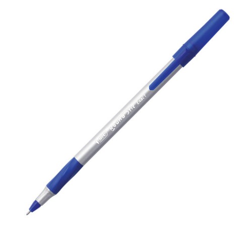 Ручка шариковая с грипом BIC "Round Stic Exact", СИНЯЯ, корпус серый, узел 0,7 мм, линия письма 0,28 мм, 918543 Ручка шариковая с грипом BIC "Round Stic Exact", СИНЯЯ, корпус серый, узел 0,7 мм, линия письма 0,28 мм, 918543