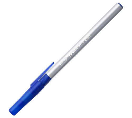 Ручка шариковая с грипом BIC "Round Stic Exact", СИНЯЯ, корпус серый, узел 0,7 мм, линия письма 0,28 мм, 918543 Ручка шариковая с грипом BIC "Round Stic Exact", СИНЯЯ, корпус серый, узел 0,7 мм, линия письма 0,28 мм, 918543