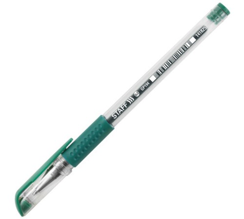 Ручка гелевая с грипом STAFF "EVERYDAY" GP-194, ЗЕЛЕНАЯ, корпус прозрачный, узел 0,5 мм, линия письма 0,35 мм, 141825 Ручка гелевая с грипом STAFF "EVERYDAY" GP-194, ЗЕЛЕНАЯ, корпус прозрачный, узел 0,5 мм, линия письма 0,35 мм, 141825