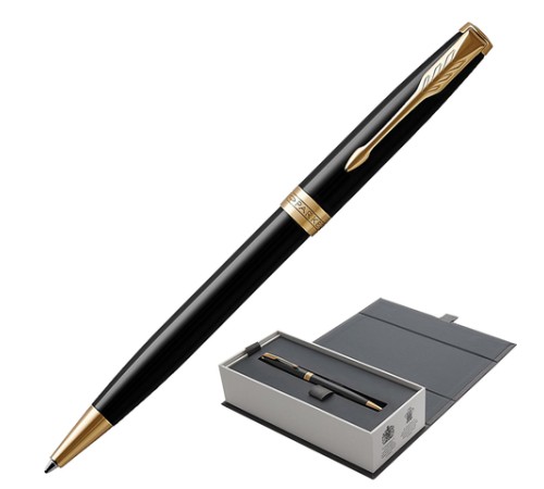 Ручка шариковая PARKER "Sonnet Core Lacquer Black GT", корпус черный глянцевый лак, позолоченные детали, черная, 1931497 Ручка шариковая PARKER "Sonnet Core Lacquer Black GT", корпус черный глянцевый лак, позолоченные детали, черная, 1931497