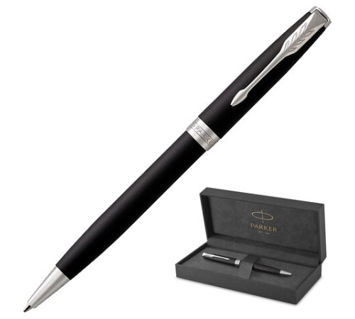 Ручка шариковая PARKER "Sonnet Core Matt Black CT", черный матовый лак, палладий, черная, 1931524 Ручка шариковая PARKER "Sonnet Core Matt Black CT", черный матовый лак, палладий, черная, 1931524