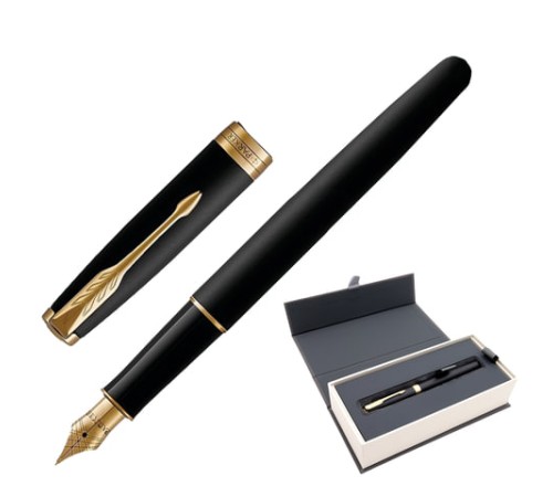Ручка перьевая PARKER "Sonnet Core Matt Black GT", корпус черный матовый лак, позолоченные детали, черная, 1931516 Ручка перьевая PARKER "Sonnet Core Matt Black GT", корпус черный матовый лак, позолоченные детали, черная, 1931516