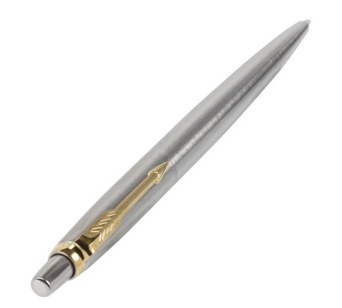 Ручка шариковая PARKER "Jotter Core Stainless Steel GT", корпус серебро, позолота, синяя, 1953182 Ручка шариковая PARKER "Jotter Core Stainless Steel GT", корпус серебро, позолота, синяя, 1953182