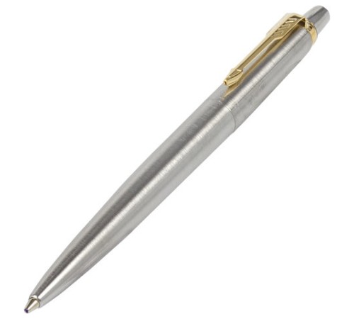 Ручка шариковая PARKER "Jotter Core Stainless Steel GT", корпус серебро, позолота, синяя, 1953182 Ручка шариковая PARKER "Jotter Core Stainless Steel GT", корпус серебро, позолота, синяя, 1953182