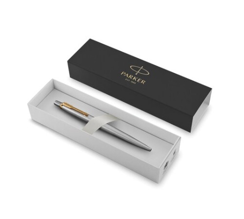 Ручка шариковая PARKER "Jotter Core Stainless Steel GT", корпус серебро, позолота, синяя, 1953182 Ручка шариковая PARKER "Jotter Core Stainless Steel GT", корпус серебро, позолота, синяя, 1953182