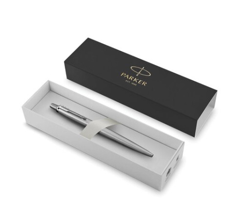 Ручка шариковая PARKER "Jotter Core Stainless Steel CT", корпус серебристый, детали хром, синяя, 1953170 Ручка шариковая PARKER "Jotter Core Stainless Steel CT", корпус серебристый, детали хром, синяя, 1953170