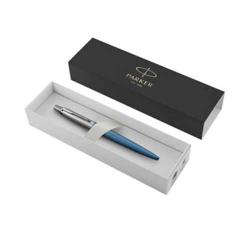 Ручка шариковая PARKER "Jotter Core Waterloo Blue CT", корпус голубой, детали хром, синяя, 1953191 Ручка шариковая PARKER "Jotter Core Waterloo Blue CT", корпус голубой, детали хром, синяя, 1953191
