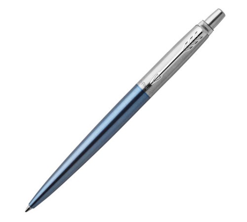 Ручка шариковая PARKER "Jotter Core Waterloo Blue CT", корпус голубой, детали хром, синяя, 1953191 Ручка шариковая PARKER "Jotter Core Waterloo Blue CT", корпус голубой, детали хром, синяя, 1953191