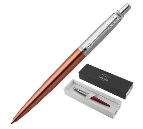 Ручка шариковая PARKER "Jotter Core Chelsea Orange CT", корпус оранжевый, детали хром, синяя, 1953189 Ручка шариковая PARKER "Jotter Core Chelsea Orange CT", корпус оранжевый, детали хром, синяя, 1953189