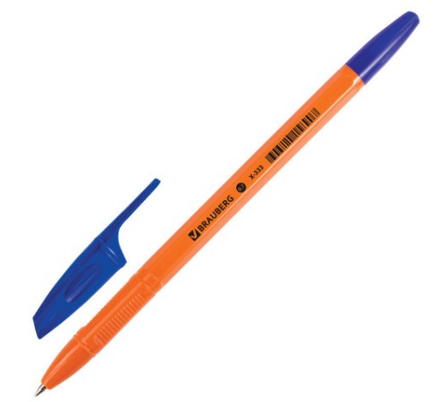 Ручка шариковая BRAUBERG "X-333 Orange", СИНЯЯ, корпус оранжевый, узел 0,7 мм, линия письма 0,35 мм, 142409 Ручка шариковая BRAUBERG "X-333 Orange", СИНЯЯ, корпус оранжевый, узел 0,7 мм, линия письма 0,35 мм, 142409