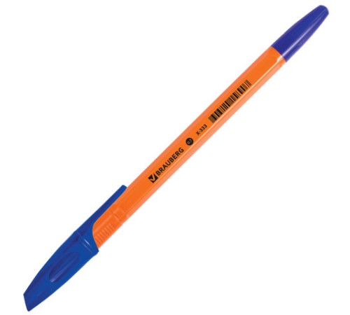 Ручка шариковая BRAUBERG "X-333 Orange", СИНЯЯ, корпус оранжевый, узел 0,7 мм, линия письма 0,35 мм, 142409 Ручка шариковая BRAUBERG "X-333 Orange", СИНЯЯ, корпус оранжевый, узел 0,7 мм, линия письма 0,35 мм, 142409
