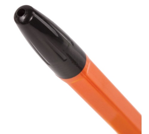Ручка шариковая BRAUBERG "X-333 Orange", ЧЕРНАЯ, корпус оранжевый, узел 0,7 мм, линия письма 0,35 мм, 142410