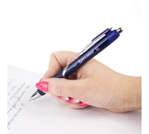 Ручка шариковая автоматическая с грипом BRAUBERG 