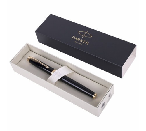 Ручка перьевая PARKER "IM Core Black Lacquer GT", черный глянцевый лак, позолота, синяя, 1931645 Ручка перьевая PARKER "IM Core Black Lacquer GT", черный глянцевый лак, позолота, синяя, 1931645